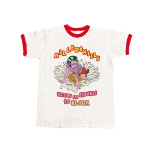 T - Shirt - Milledenials - Daisies (Ringer Tee White / Red)